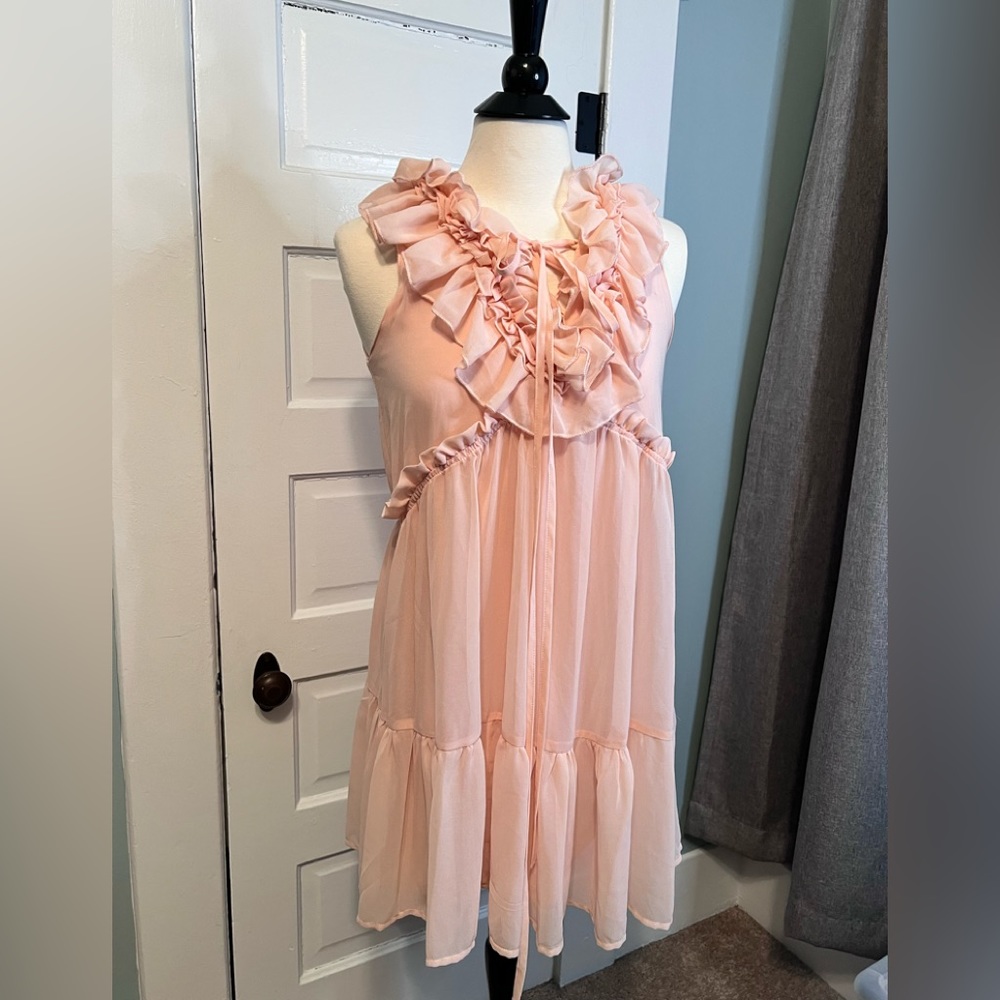 Golden Days Paris, Winona Ruffled Dress, Light Pink/Nude, S/M